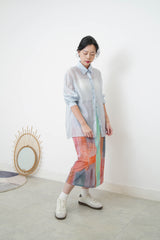 Baby blue silky smooth chiffon shirt