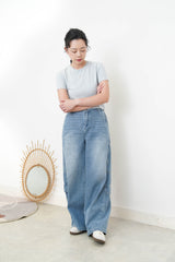 Blue stripes minimal cutting Tee