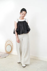 Light grey wide leg trousers