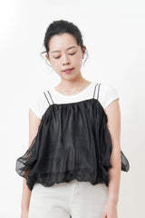 Black cloud shape 2 ways mesh cami
