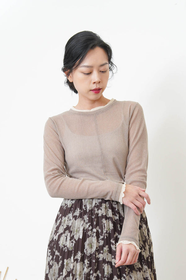 Beige double layerings top
