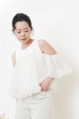 White cloud shape 2 ways mesh cami