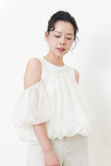 White cloud shape 2 ways mesh cami