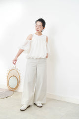 White cloud shape 2 ways mesh cami