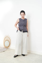 Light grey wide leg trousers