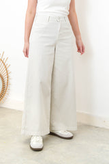 Light grey wide leg trousers