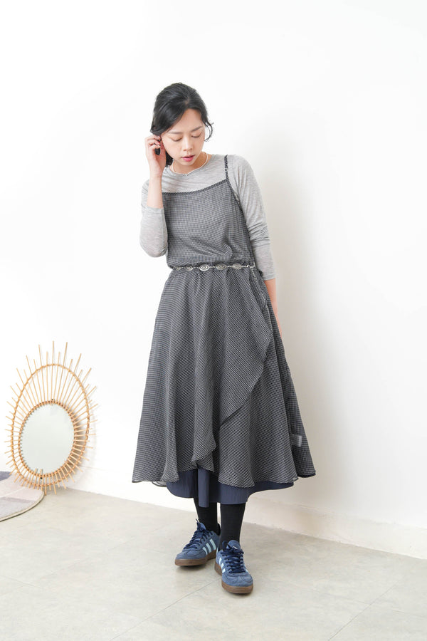 checked cami chiffon one piece
