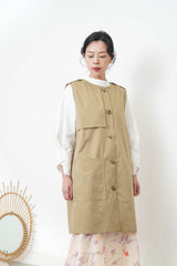 Beige vest trench coat