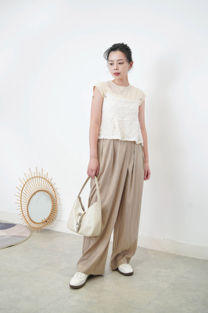 White texture cami vest w/ adj. shoulder straps