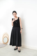 Black wavy texture crochet vest