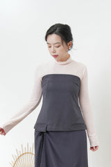 Grey design tube vest w/ cami