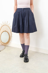 Navy pleats A cut short