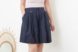 Navy pleats A cut short