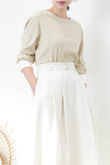 White volume skirt w/ belt