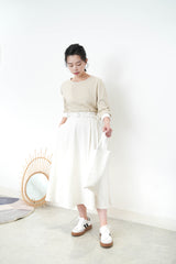 White volume skirt w/ belt