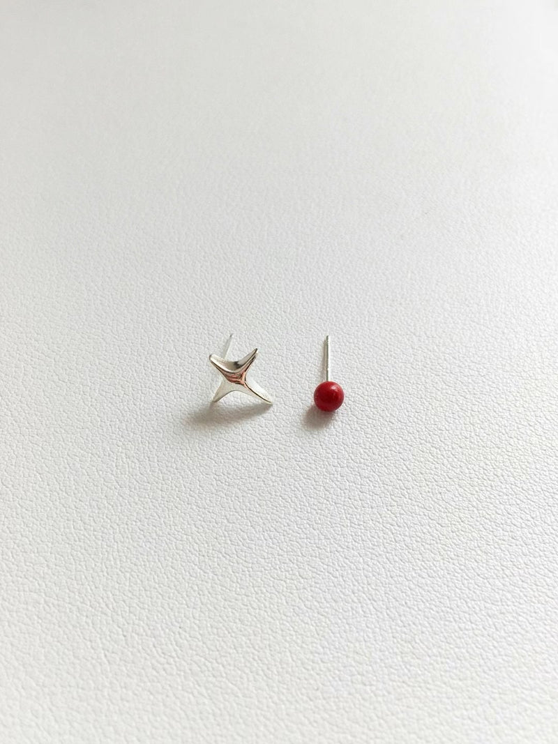 925 silver star earrings set
