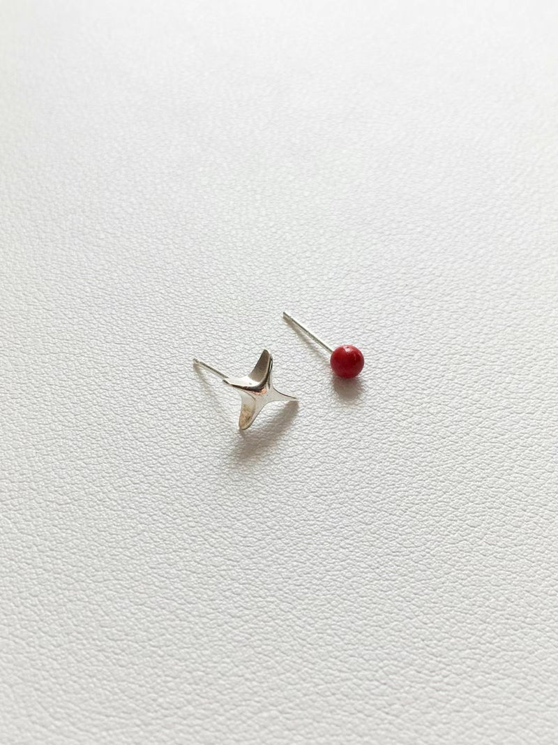 925 silver star earrings set