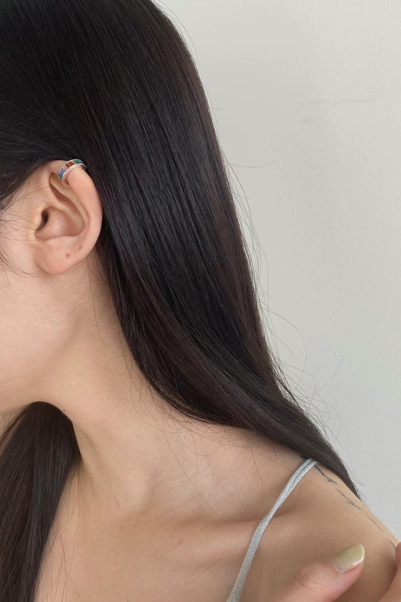 925 silver rainbow ear cuff