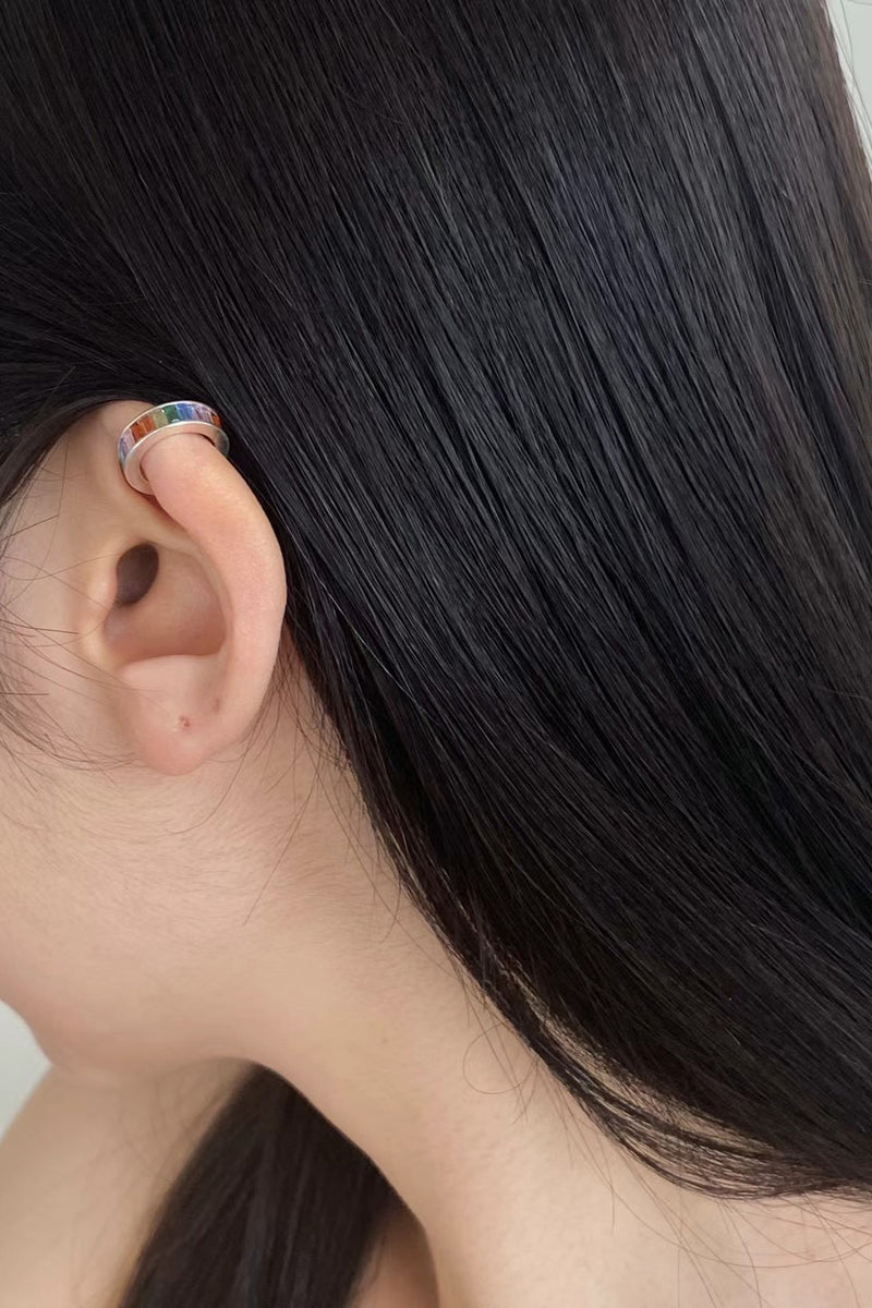 925 silver rainbow ear cuff
