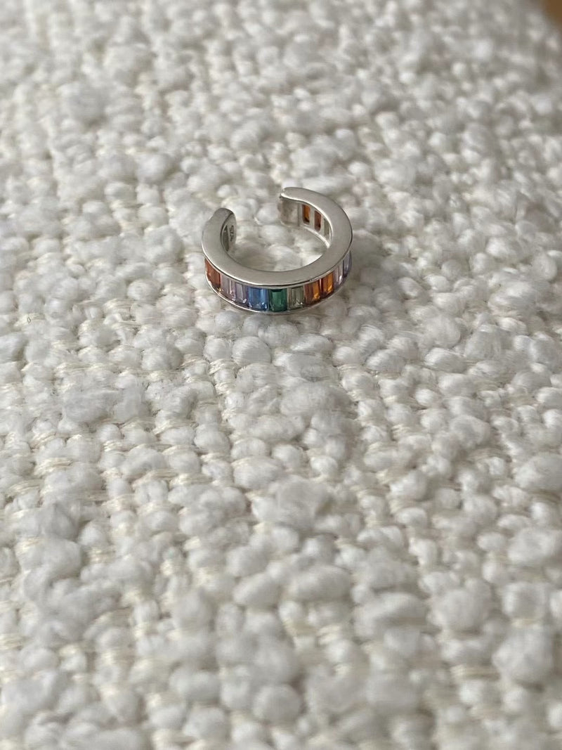 925 silver rainbow ear cuff