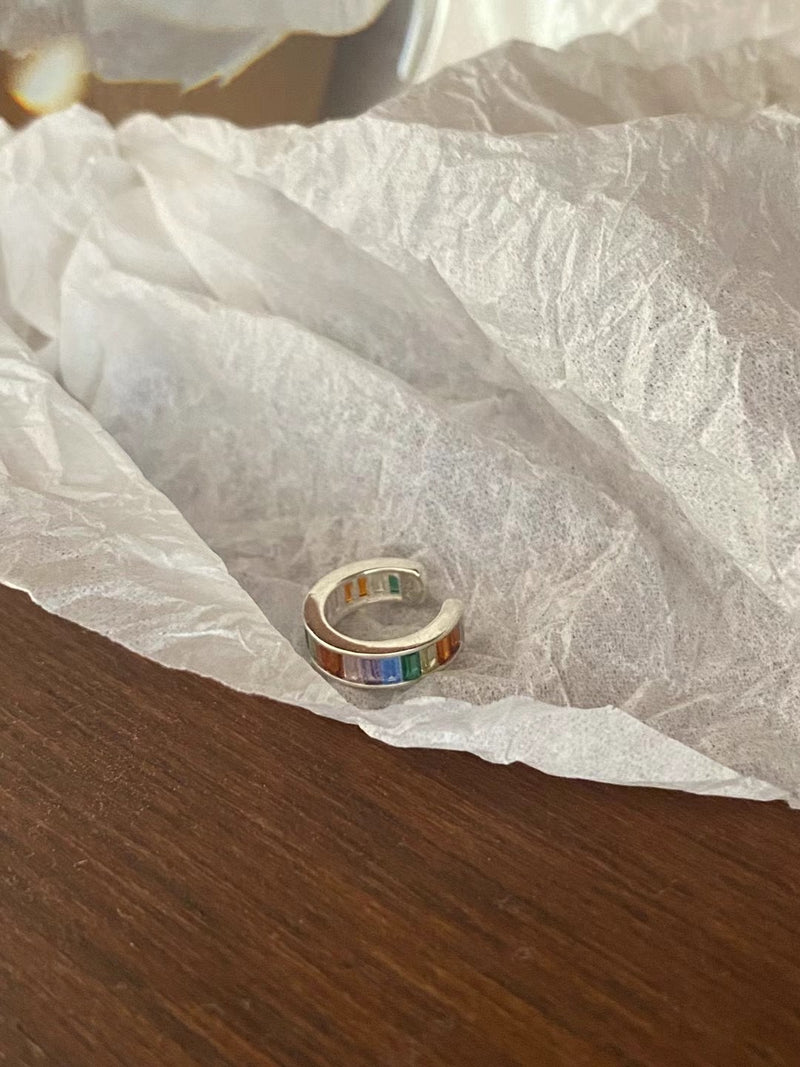 925 silver rainbow ear cuff