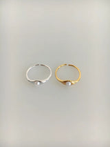 Minimal silver peal ring