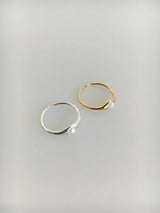 Minimal silver peal ring