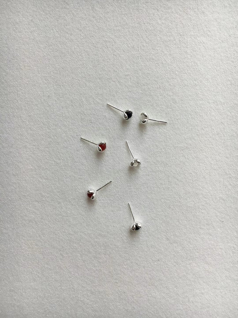 Stone silver earrings
