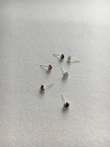 Stone silver earrings