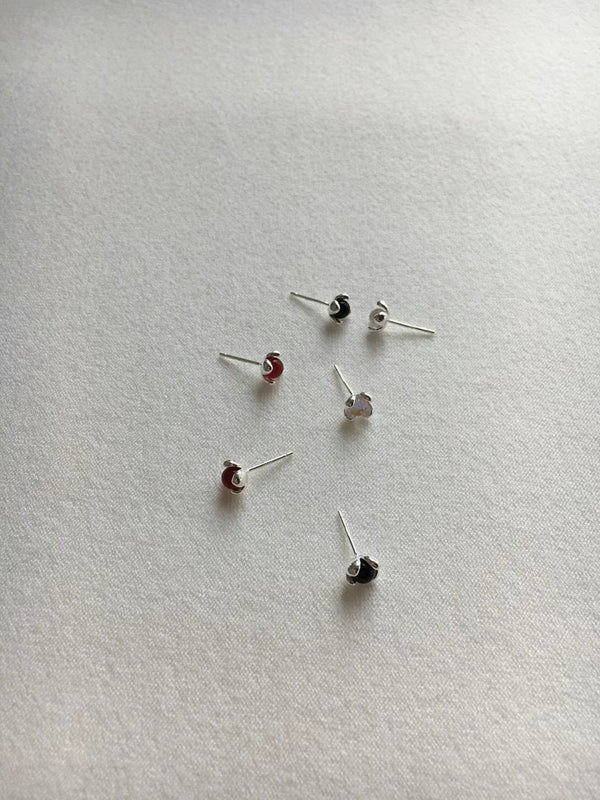 Stone silver earrings