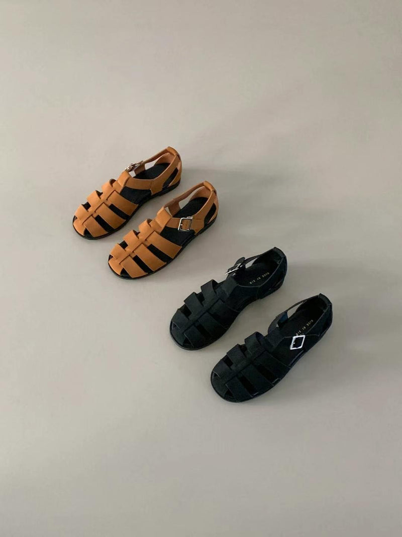 Black strappy shoes