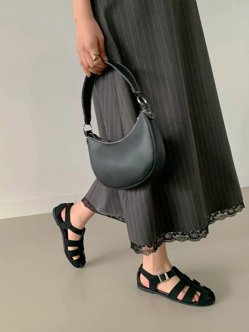 Black strappy shoes