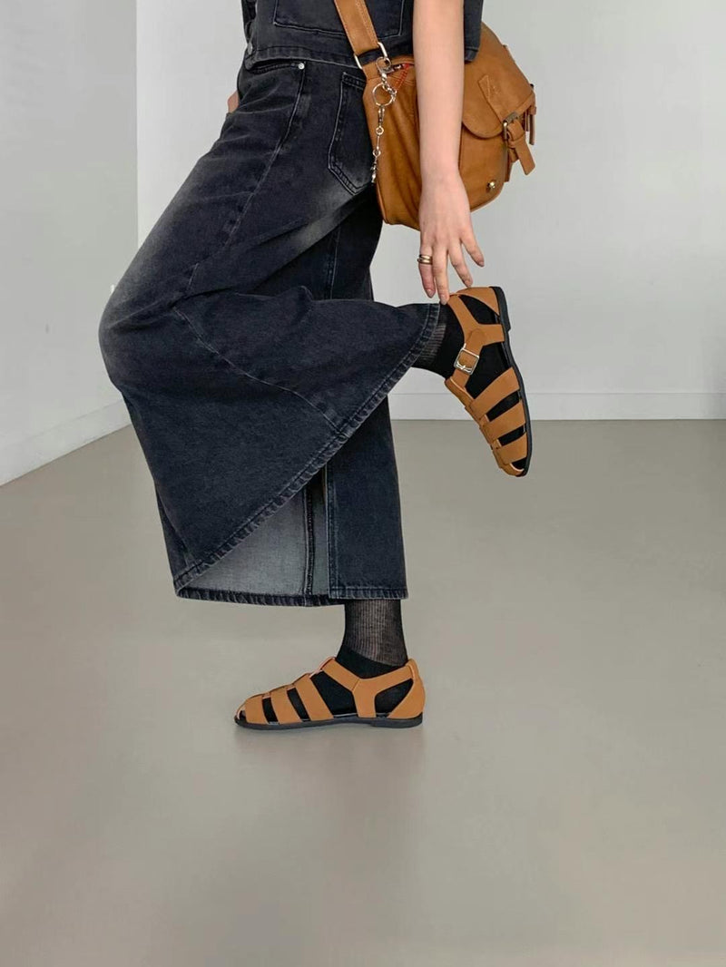 Black strappy shoes