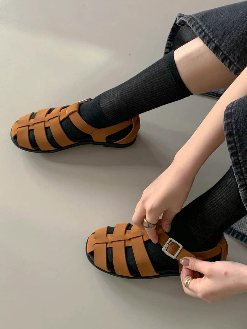 Black strappy shoes