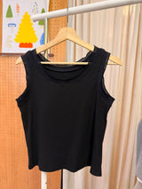 Inner vest w/ crochet fringe details