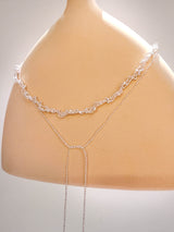 Long tie knot necklace