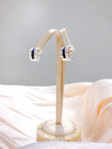 Blue ruffle earrings