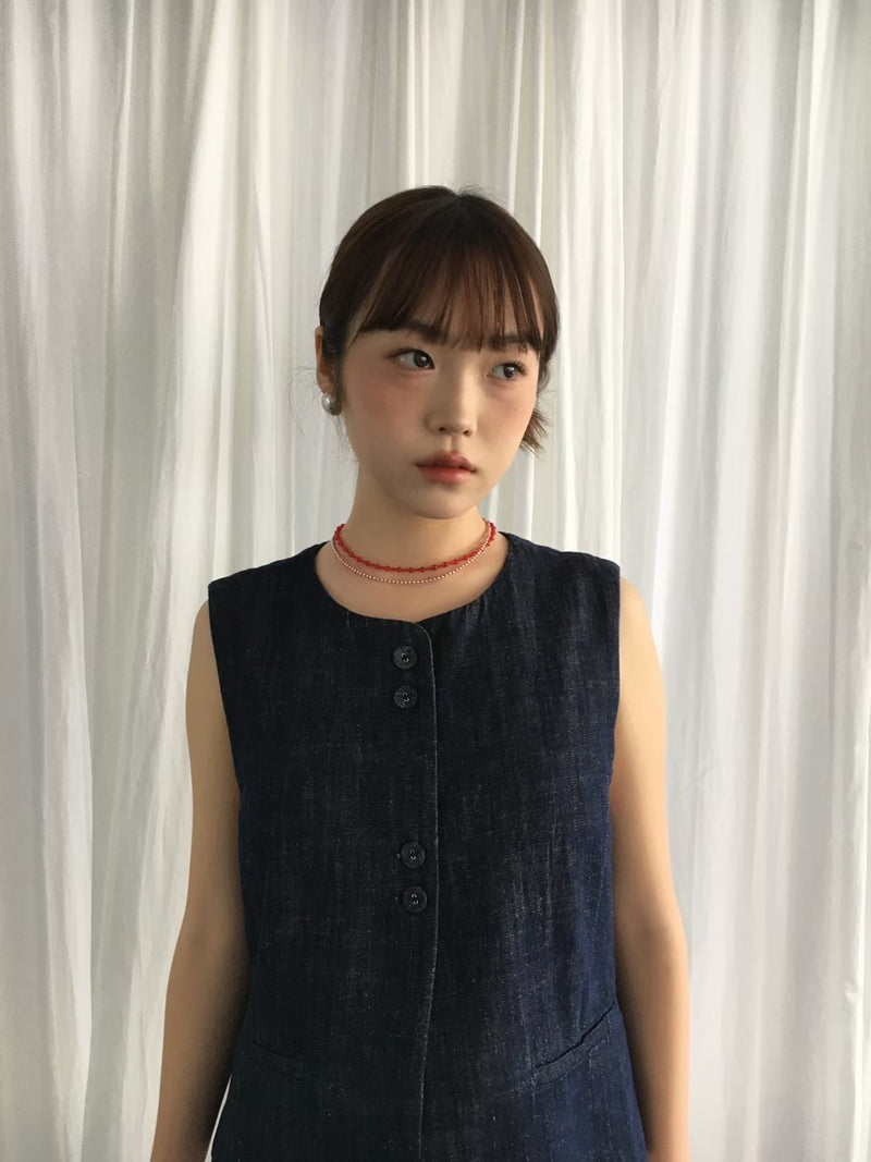 Red and silver necklace