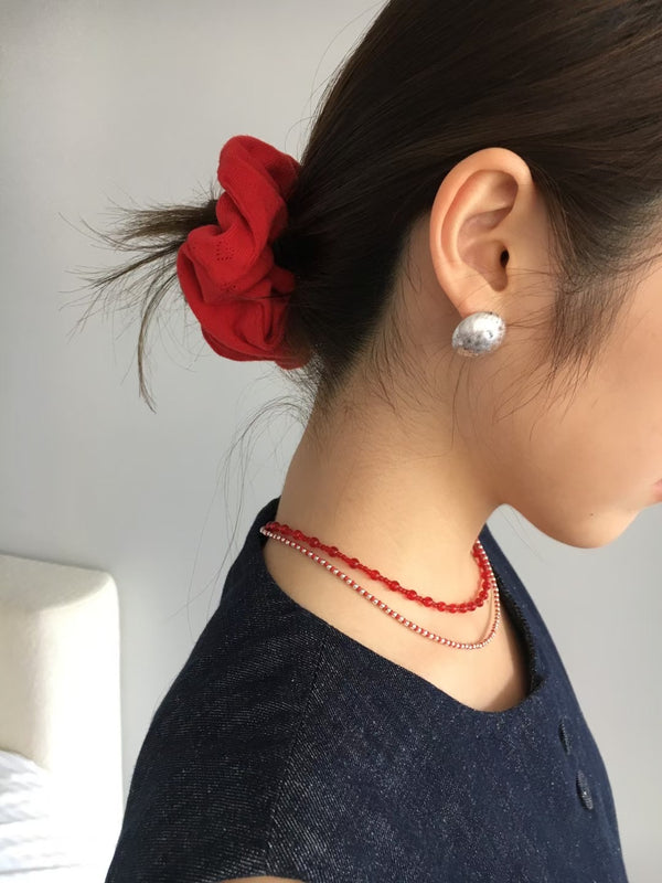Red and silver necklace