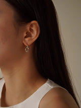 Silver hook knot earrings