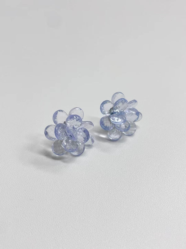 Blue flower earrings