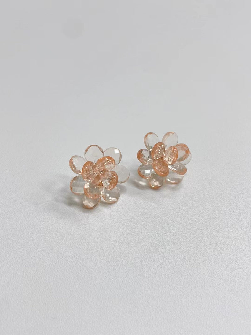 Orange flower earrings