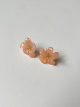 Orange 3D flower earrings