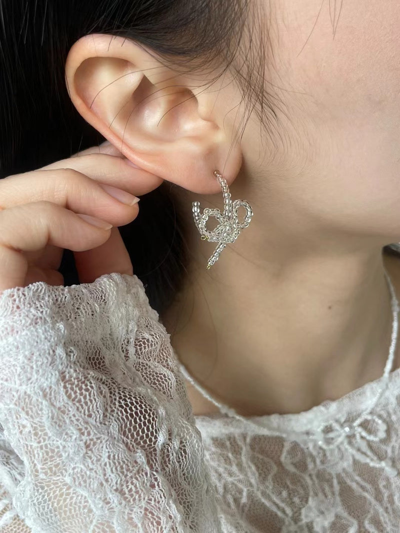Ribbon beads earrings