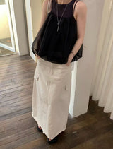 Black cloud shape 2 ways mesh cami
