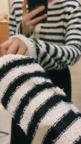 B&W stripes cardigan