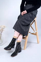 Black stripe knit top w/ buttons