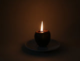Bees wax candle in apple shape (Burgundy)