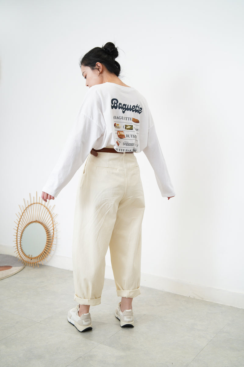 White baguette tee