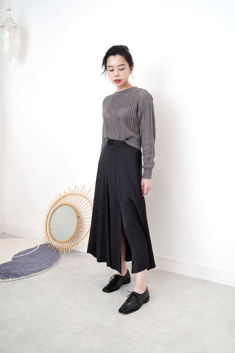 Charcoal grey crochet top